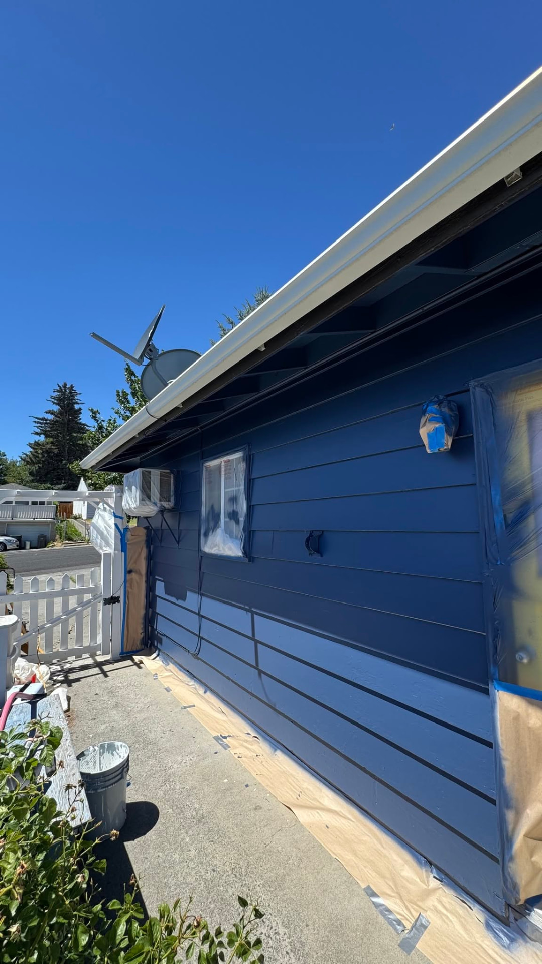 Masked and sprayed exterior paint job in the Wenatchee Valley